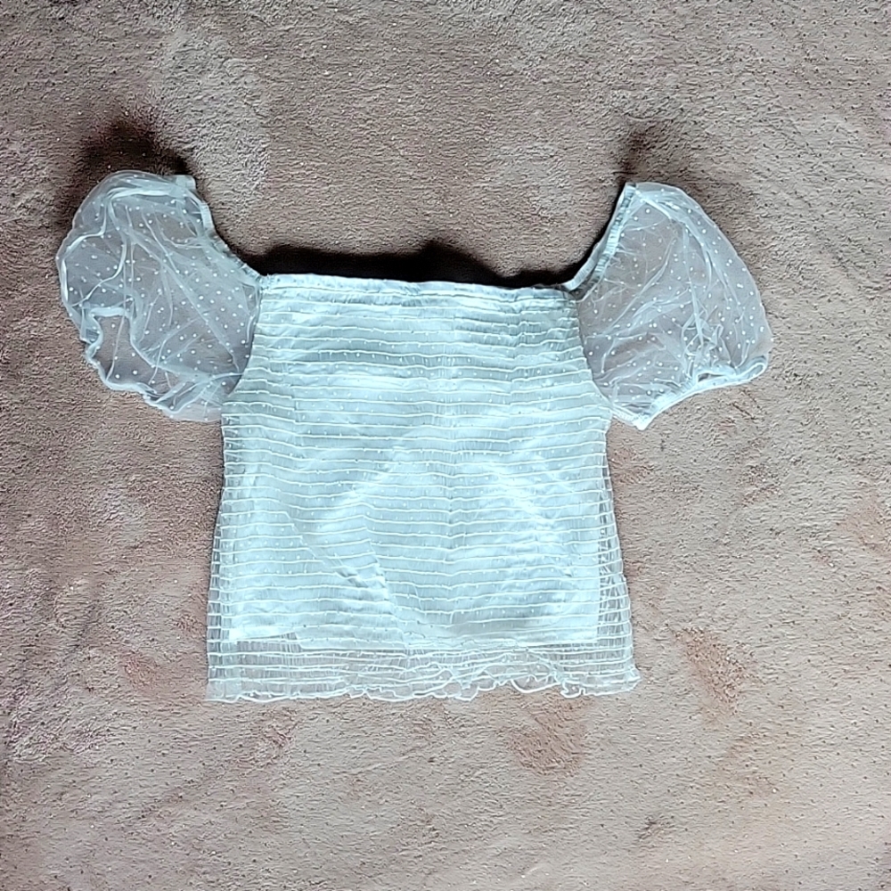 White lace crop top
